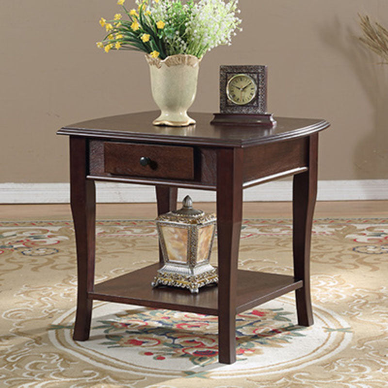 Traditional Ashwood Side End Table Lacquered Sofa End Table for Living Room 24"L x 20.5"W x 22.5"H Dark Brown Rectangular Clearhalo 'Coffee & Accent Tables' 'End & Side Tables' 'end_side_table' 'end_side_tables' 'furn' 'furn_end_side_tables' 'Furniture' 'furniture_end_side_table' 'Living Room Furniture' 5012273