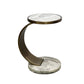 Marble Top End Table C Shape Sofa Side End Table for Living Room 14"L x 14"W x 20"H Gray Clearhalo 'Coffee & Accent Tables' 'End & Side Tables' 'end_side_table' 'end_side_tables' 'furn' 'furn_end_side_tables' 'Furniture' 'furniture_end_side_table' 'Living Room Furniture' 5012299