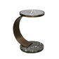 Marble Top End Table C Shape Sofa Side End Table for Living Room 14"L x 14"W x 20"H Light Grey Clearhalo 'Coffee & Accent Tables' 'End & Side Tables' 'end_side_table' 'end_side_tables' 'furn' 'furn_end_side_tables' 'Furniture' 'furniture_end_side_table' 'Living Room Furniture' 5012307