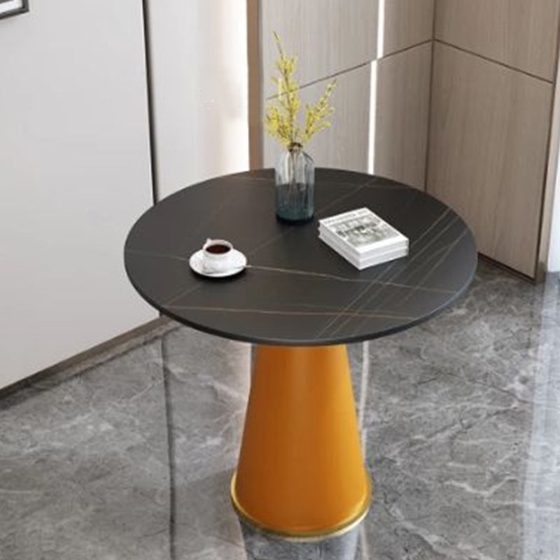 24" L X 24" W Modern Round Side Table with Metal Pedestal Leg 23.6"L x 23.6"W x 29.5"H Orange Black Clearhalo 'Coffee & Accent Tables' 'End & Side Tables' 'end_side_table' 'end_side_tables' 'furn' 'furn_end_side_tables' 'Furniture' 'furniture_end_side_table' 'Living Room Furniture' 5012334