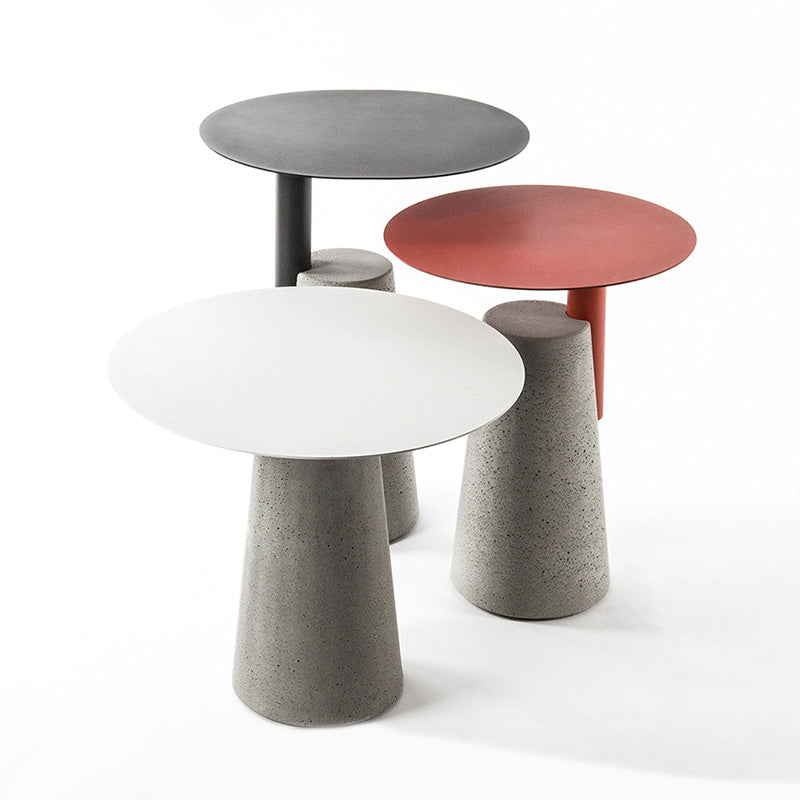 Scandinavian Living Room Metal End Table Concrete Pedestal Sofa Side Table Clearhalo 'Coffee & Accent Tables' 'End & Side Tables' 'end_side_table' 'end_side_tables' 'furn' 'furn_end_side_tables' 'Furniture' 'furniture_end_side_table' 'Living Room Furniture' 5012431