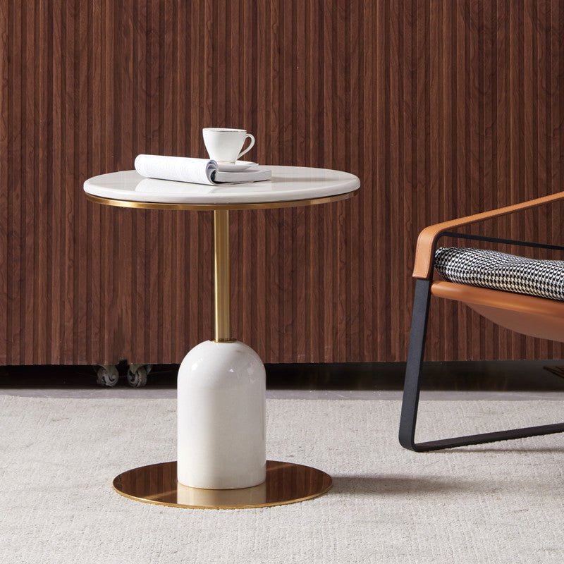 Gorgeous Square Steel Trestle End Table with no Wheel for Living Room White Clearhalo 'Coffee & Accent Tables' 'End & Side Tables' 'end_side_table' 'end_side_tables' 'furn' 'furn_end_side_tables' 'Furniture' 'furniture_end_side_table' 'Living Room Furniture' 5012444