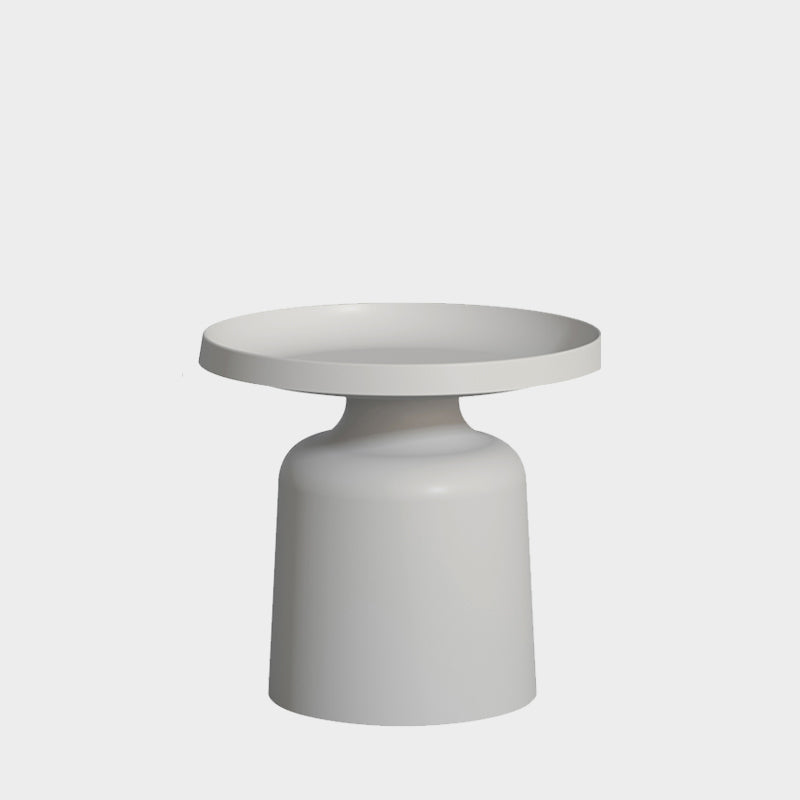 Contemporary Style Round Metal Side Table Single Base Side Table 20"L x 20"W x 18"H Grey Clearhalo 'Coffee & Accent Tables' 'End & Side Tables' 'end_side_table' 'end_side_tables' 'furn' 'furn_end_side_tables' 'Furniture' 'furniture_end_side_table' 'Living Room Furniture' 5012459