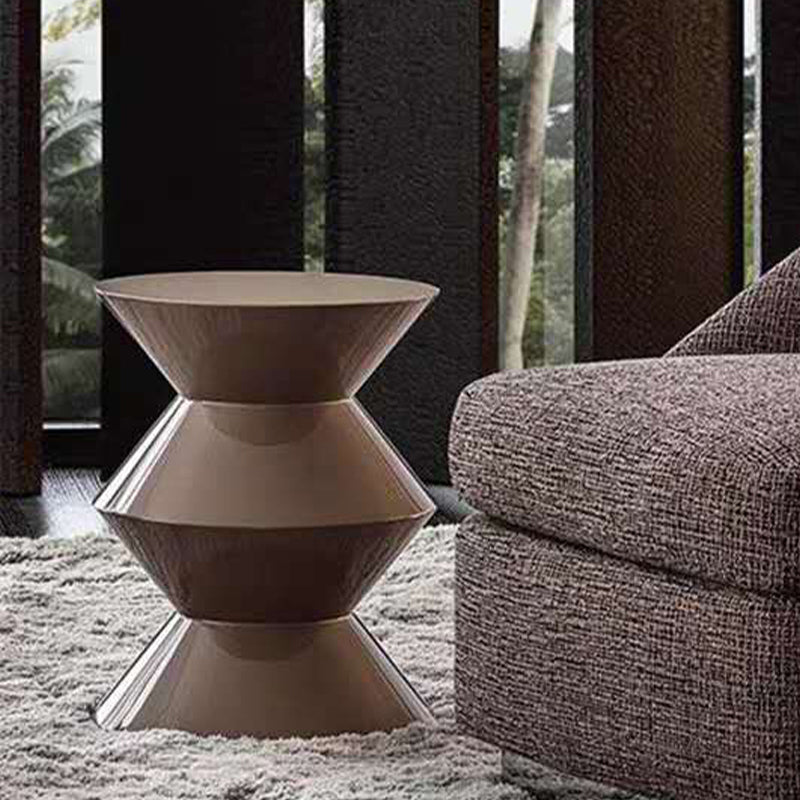 Mid-Century Modern Round Top Sofa Side Table Abstract End Table for Living Room Coffee Clearhalo 'Coffee & Accent Tables' 'End & Side Tables' 'end_side_table' 'end_side_tables' 'furn' 'furn_end_side_tables' 'Furniture' 'furniture_end_side_table' 'Living Room Furniture' 5012478