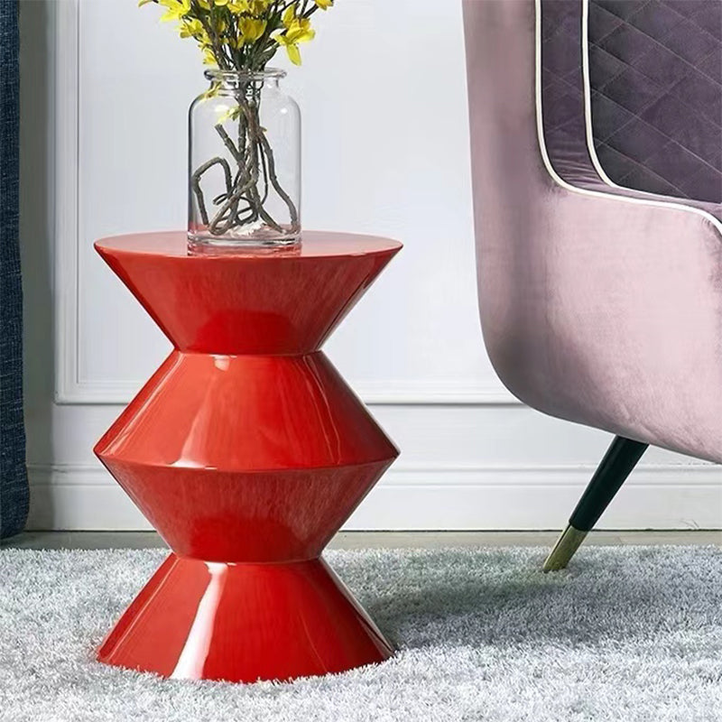 Mid-Century Modern Round Top Sofa Side Table Abstract End Table for Living Room Clearhalo 'Coffee & Accent Tables' 'End & Side Tables' 'end_side_table' 'end_side_tables' 'furn' 'furn_end_side_tables' 'Furniture' 'furniture_end_side_table' 'Living Room Furniture' 5012483