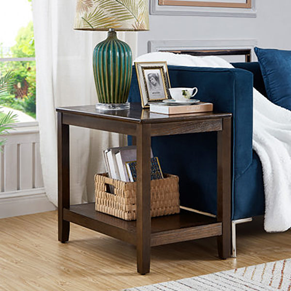 Modern Square Wood 4 Legs End Table with Shelf for Living Room Clearhalo 'Coffee & Accent Tables' 'End & Side Tables' 'end_side_table' 'end_side_tables' 'furn' 'furn_end_side_tables' 'Furniture' 'furniture_end_side_table' 'Living Room Furniture' 5012493