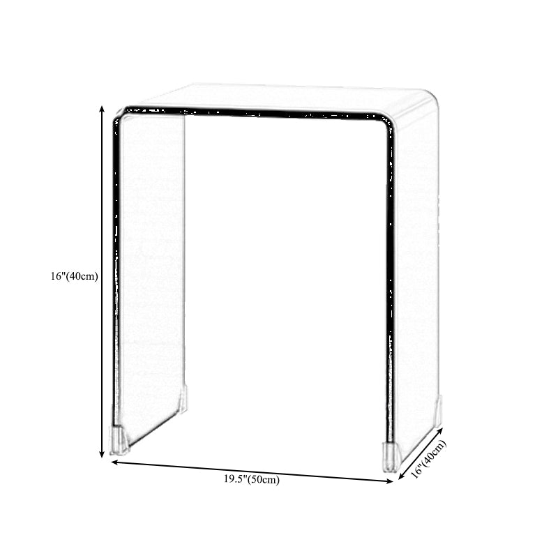 Modern Clear/Smoky Glass Sofa Side Table Rectangular Sled End Table Clearhalo 'Coffee & Accent Tables' 'End & Side Tables' 'end_side_table' 'end_side_tables' 'furn' 'furn_end_side_tables' 'Furniture' 'furniture_end_side_table' 'Living Room Furniture' 5012563
