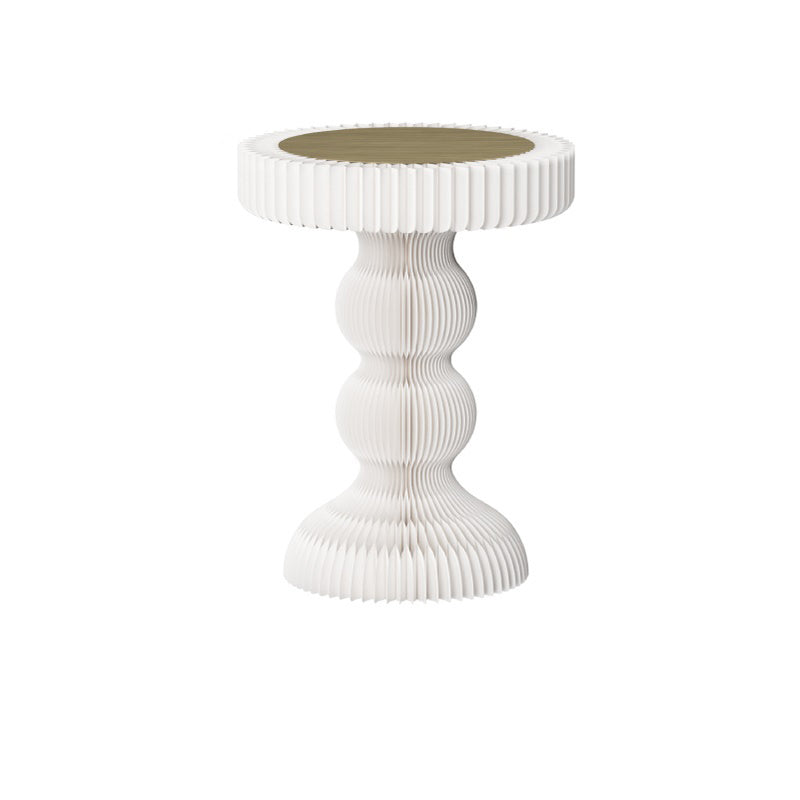 Modern Round Wood Pedestal Side Table without Drawer for Living Room 17"L x 17"W x 22"H White Clearhalo 'Coffee & Accent Tables' 'End & Side Tables' 'end_side_table' 'end_side_tables' 'furn' 'furn_end_side_tables' 'Furniture' 'furniture_end_side_table' 'Living Room Furniture' 5012574