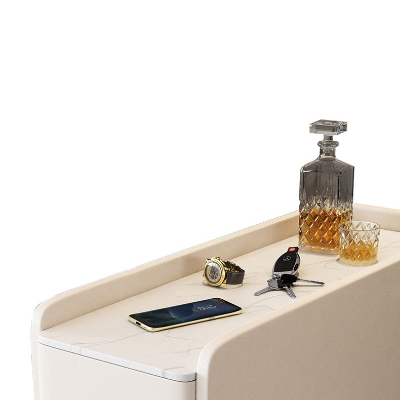 Modern Style White Rectangular Side Table with Storage and Shelf Clearhalo 'Coffee & Accent Tables' 'End & Side Tables' 'end_side_table' 'end_side_tables' 'furn' 'furn_end_side_tables' 'Furniture' 'furniture_end_side_table' 'Living Room Furniture' 5012610