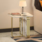 Contemporary Gold Metal Sofa Side Accent Table with Sintered Stone Top Clearhalo 'Coffee & Accent Tables' 'End & Side Tables' 'end_side_table' 'end_side_tables' 'furn' 'furn_end_side_tables' 'Furniture' 'furniture_end_side_table' 'Living Room Furniture' 5012624