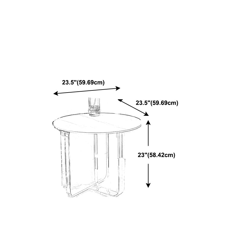 Contemporary Gold Metal Sofa Side Accent Table with Sintered Stone Top Clearhalo 'Coffee & Accent Tables' 'End & Side Tables' 'end_side_table' 'end_side_tables' 'furn' 'furn_end_side_tables' 'Furniture' 'furniture_end_side_table' 'Living Room Furniture' 5012640