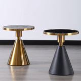 Marble Top Glossy End Table,21.6" Tall Round Pedestal End Table Clearhalo 'Coffee & Accent Tables' 'End & Side Tables' 'end_side_table' 'end_side_tables' 'furn' 'furn_end_side_tables' 'Furniture' 'furniture_end_side_table' 'Living Room Furniture' 5012672