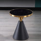 Marble Top Glossy End Table,21.6" Tall Round Pedestal End Table Black Black Gold Clearhalo 'Coffee & Accent Tables' 'End & Side Tables' 'end_side_table' 'end_side_tables' 'furn' 'furn_end_side_tables' 'Furniture' 'furniture_end_side_table' 'Living Room Furniture' 5012673