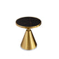 Marble Top Glossy End Table,21.6" Tall Round Pedestal End Table Gold Black Gold Clearhalo 'Coffee & Accent Tables' 'End & Side Tables' 'end_side_table' 'end_side_tables' 'furn' 'furn_end_side_tables' 'Furniture' 'furniture_end_side_table' 'Living Room Furniture' 5012674
