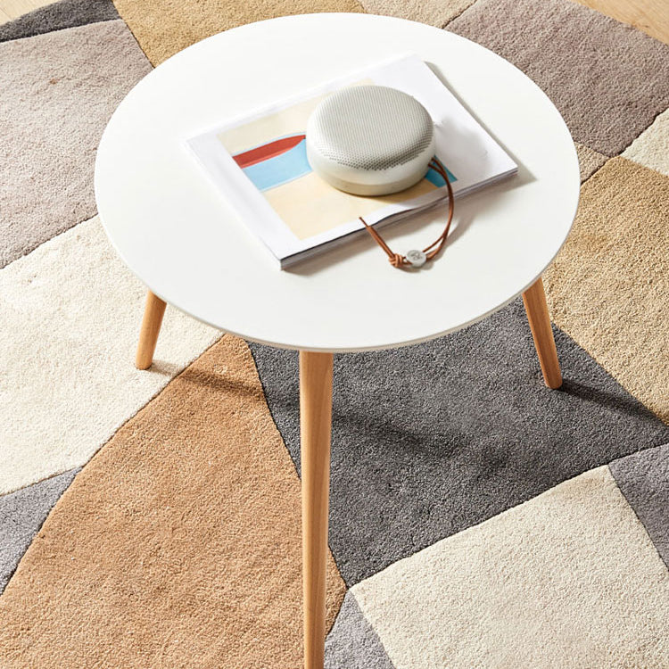 Modern Wood Round Side Table 4 Legs End Table in Natural/White Clearhalo 'Coffee & Accent Tables' 'End & Side Tables' 'end_side_table' 'end_side_tables' 'furn' 'furn_end_side_tables' 'Furniture' 'furniture_end_side_table' 'Living Room Furniture' 5012688