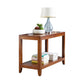 Modern Square 23.62"Tall Oak 4 Legs End Table with Shelf for Living Room Clearhalo 'Coffee & Accent Tables' 'End & Side Tables' 'end_side_table' 'end_side_tables' 'furn' 'furn_end_side_tables' 'Furniture' 'furniture_end_side_table' 'Living Room Furniture' 5012740