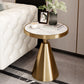 23" Tall Glam Round Marble Single Side End Table With Single Base Clearhalo 'Coffee & Accent Tables' 'End & Side Tables' 'end_side_table' 'end_side_tables' 'furn' 'furn_end_side_tables' 'Furniture' 'furniture_end_side_table' 'Living Room Furniture' 5012748