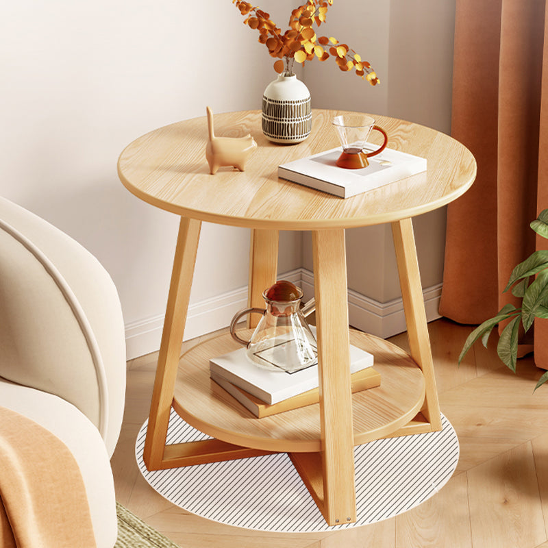 21.7" Wood Accent Accent Side Table, Solid Wood in Natural Finish Clearhalo 'Coffee & Accent Tables' 'End & Side Tables' 'end_side_table' 'end_side_tables' 'furn' 'furn_end_side_tables' 'Furniture' 'furniture_end_side_table' 'Living Room Furniture' 5012769