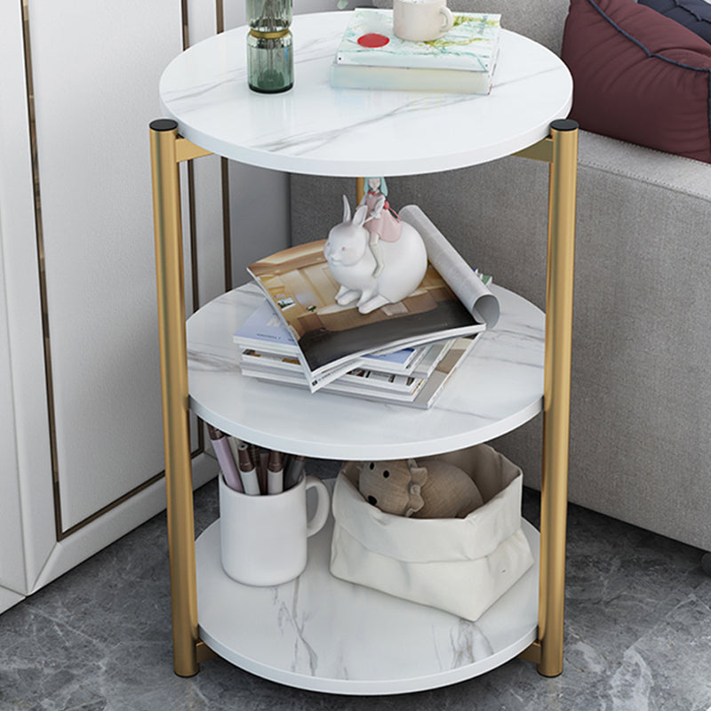 Modern Wood End Table with Storage and no drawer for Living Room 15.7"L x 15.7"W x 23.6"H White Clearhalo 'Coffee & Accent Tables' 'End & Side Tables' 'end_side_table' 'end_side_tables' 'furn' 'furn_end_side_tables' 'Furniture' 'furniture_end_side_table' 'Living Room Furniture' 5012800