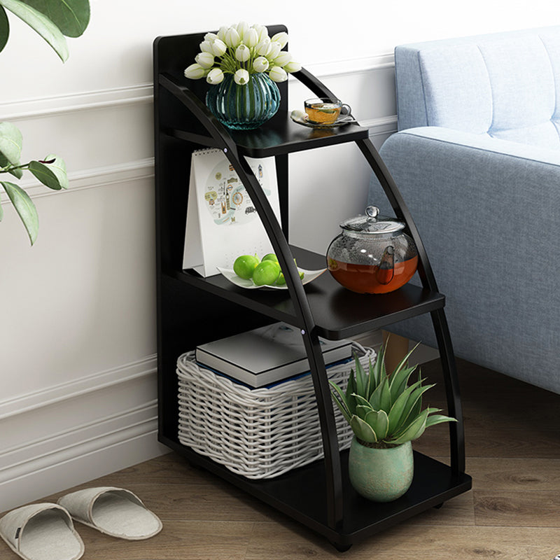 Modern Wood End Table with Storage and no drawer for Living Room 20"L x 12"W x 31"H Black Clearhalo 'Coffee & Accent Tables' 'End & Side Tables' 'end_side_table' 'end_side_tables' 'furn' 'furn_end_side_tables' 'Furniture' 'furniture_end_side_table' 'Living Room Furniture' 5012810