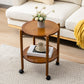 Modern Round Wood Side Table with 4 Legs and Storage for Living Room Clearhalo 'Coffee & Accent Tables' 'End & Side Tables' 'end_side_table' 'end_side_tables' 'furn' 'furn_end_side_tables' 'Furniture' 'furniture_end_side_table' 'Living Room Furniture' 5012840