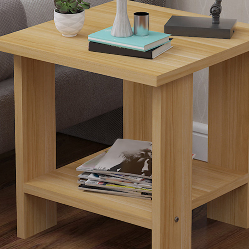 Contemporary Wooden Side Table One Shelf End Table With Four Legs Clearhalo 'Coffee & Accent Tables' 'End & Side Tables' 'end_side_table' 'end_side_tables' 'furn' 'furn_end_side_tables' 'Furniture' 'furniture_end_side_table' 'Living Room Furniture' 5012874