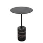 Iron and Marble End Table 11.8" Tall Mid-Century Round Drum Side Table Marble Black Black Clearhalo 'Coffee & Accent Tables' 'End & Side Tables' 'end_side_table' 'end_side_tables' 'furn' 'furn_end_side_tables' 'Furniture' 'furniture_end_side_table' 'Living Room Furniture' 5012883