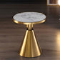 22" Tall Glam Round Marble Single Side End Table With Single Base 23.6"L x 23.6"W x 21.7"H White Gold Clearhalo 'Coffee & Accent Tables' 'End & Side Tables' 'end_side_table' 'end_side_tables' 'furn' 'furn_end_side_tables' 'Furniture' 'furniture_end_side_table' 'Living Room Furniture' 5012913