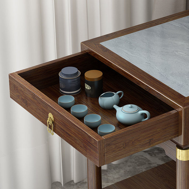 Traditional Square Wooden Sofa Side Accent Table with Storage and Shelf Clearhalo 'Coffee & Accent Tables' 'End & Side Tables' 'end_side_table' 'end_side_tables' 'furn' 'furn_end_side_tables' 'Furniture' 'furniture_end_side_table' 'Living Room Furniture' 5012930