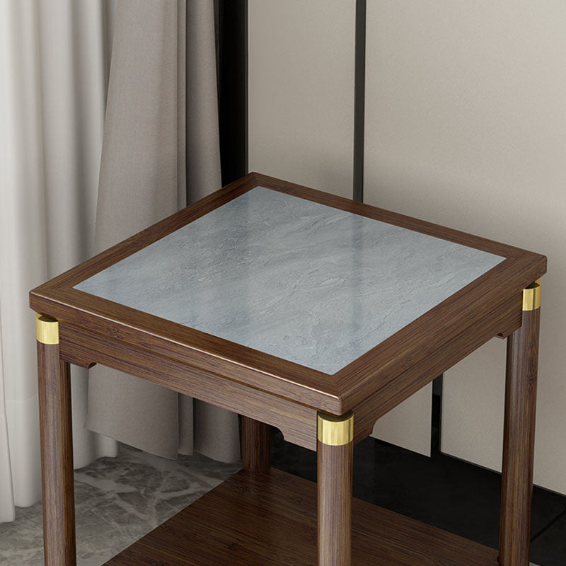 Traditional Square Wooden Sofa Side Accent Table with Storage and Shelf Clearhalo 'Coffee & Accent Tables' 'End & Side Tables' 'end_side_table' 'end_side_tables' 'furn' 'furn_end_side_tables' 'Furniture' 'furniture_end_side_table' 'Living Room Furniture' 5012932