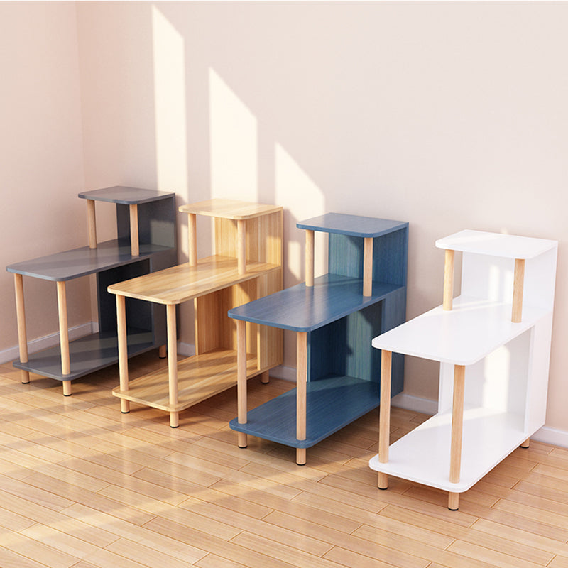 Modern Square 29.53" Tall Wood 4 Legs Side Table with Shelves Clearhalo 'Coffee & Accent Tables' 'End & Side Tables' 'end_side_table' 'end_side_tables' 'furn' 'furn_end_side_tables' 'Furniture' 'furniture_end_side_table' 'Living Room Furniture' 5012968