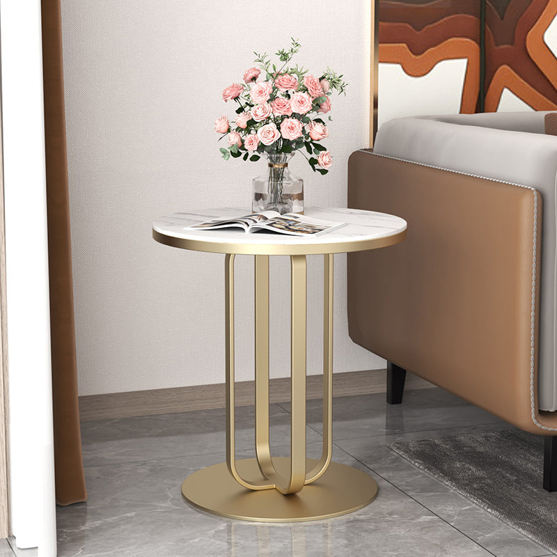 Metal End Table 21.65" Tall Modern Round Pedestal Side Table for Living Room Clearhalo 'Coffee & Accent Tables' 'End & Side Tables' 'end_side_table' 'end_side_tables' 'furn' 'furn_end_side_tables' 'Furniture' 'furniture_end_side_table' 'Living Room Furniture' 5012975