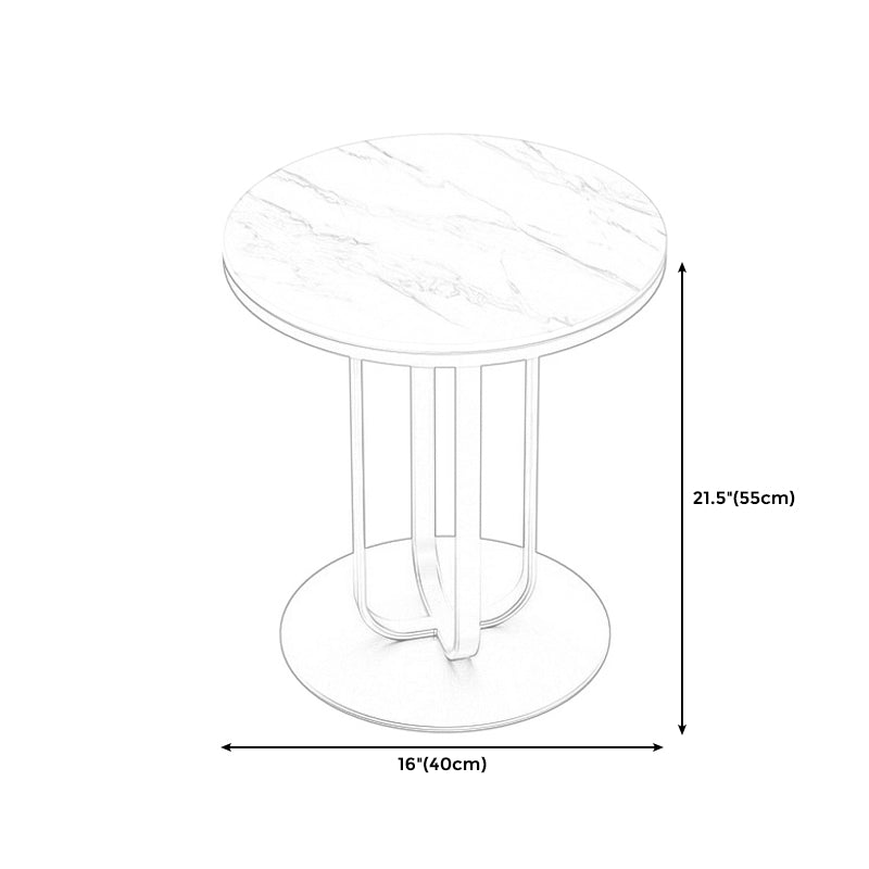 Metal End Table 21.65" Tall Modern Round Pedestal Side Table for Living Room Clearhalo 'Coffee & Accent Tables' 'End & Side Tables' 'end_side_table' 'end_side_tables' 'furn' 'furn_end_side_tables' 'Furniture' 'furniture_end_side_table' 'Living Room Furniture' 5012987