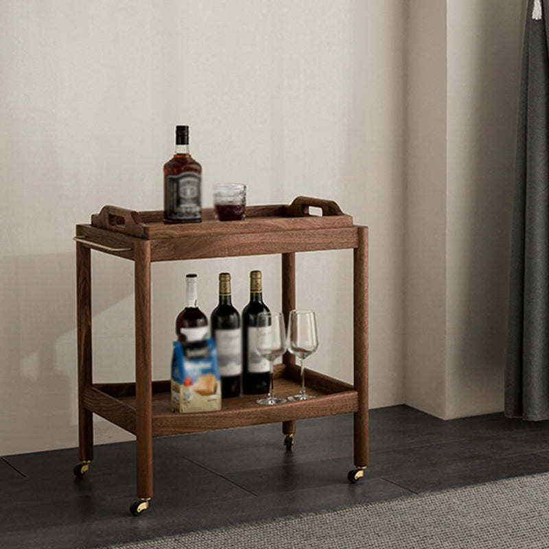 Rectangular Solid Wood Side Table Farmhouse 17" Wide Side Table with Wheels 24"L x 16"W x 25.5"H Brown Non-Locking Casters Clearhalo 'Coffee & Accent Tables' 'End & Side Tables' 'end_side_table' 'end_side_tables' 'furn' 'furn_end_side_tables' 'Furniture' 'furniture_end_side_table' 'Living Room Furniture' 5012989