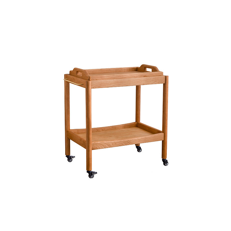 Rectangular Solid Wood Side Table Farmhouse 17" Wide Side Table with Wheels Natural Non-Locking Casters Clearhalo 'Coffee & Accent Tables' 'End & Side Tables' 'end_side_table' 'end_side_tables' 'furn' 'furn_end_side_tables' 'Furniture' 'furniture_end_side_table' 'Living Room Furniture' 5012992
