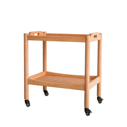 Rectangular Solid Wood Side Table Farmhouse 17" Wide Side Table with Wheels Natural Locking Casters Clearhalo 'Coffee & Accent Tables' 'End & Side Tables' 'end_side_table' 'end_side_tables' 'furn' 'furn_end_side_tables' 'Furniture' 'furniture_end_side_table' 'Living Room Furniture' 5013000