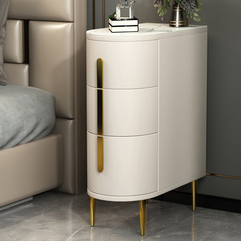 Faux Marble Top End Table,23.6"Tall End Table with 3 drawers 31.5"L x 10"W x 24"H White White Clearhalo 'Coffee & Accent Tables' 'End & Side Tables' 'end_side_table' 'end_side_tables' 'furn' 'furn_end_side_tables' 'Furniture' 'furniture_end_side_table' 'Living Room Furniture' 5013028