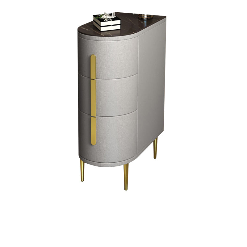 Faux Marble Top End Table,23.6"Tall End Table with 3 drawers Grey Black Clearhalo 'Coffee & Accent Tables' 'End & Side Tables' 'end_side_table' 'end_side_tables' 'furn' 'furn_end_side_tables' 'Furniture' 'furniture_end_side_table' 'Living Room Furniture' 5013031