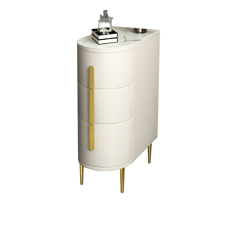 Faux Marble Top End Table,23.6"Tall End Table with 3 drawers 24"L x 10"W x 24"H White White Clearhalo 'Coffee & Accent Tables' 'End & Side Tables' 'end_side_table' 'end_side_tables' 'furn' 'furn_end_side_tables' 'Furniture' 'furniture_end_side_table' 'Living Room Furniture' 5013036