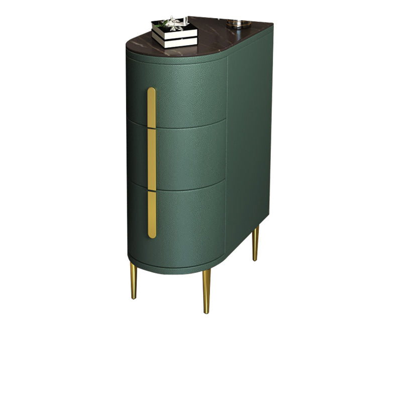 Faux Marble Top End Table,23.6"Tall End Table with 3 drawers Green Black Clearhalo 'Coffee & Accent Tables' 'End & Side Tables' 'end_side_table' 'end_side_tables' 'furn' 'furn_end_side_tables' 'Furniture' 'furniture_end_side_table' 'Living Room Furniture' 5013037