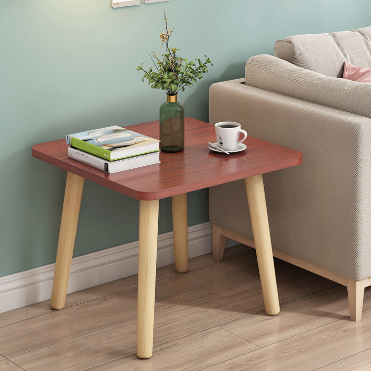Modern 17" Tall Wooden Single End Table With Four Wooden Legs Brown Clearhalo 'Coffee & Accent Tables' 'End & Side Tables' 'end_side_table' 'end_side_tables' 'furn' 'furn_end_side_tables' 'Furniture' 'furniture_end_side_table' 'Living Room Furniture' 5013049