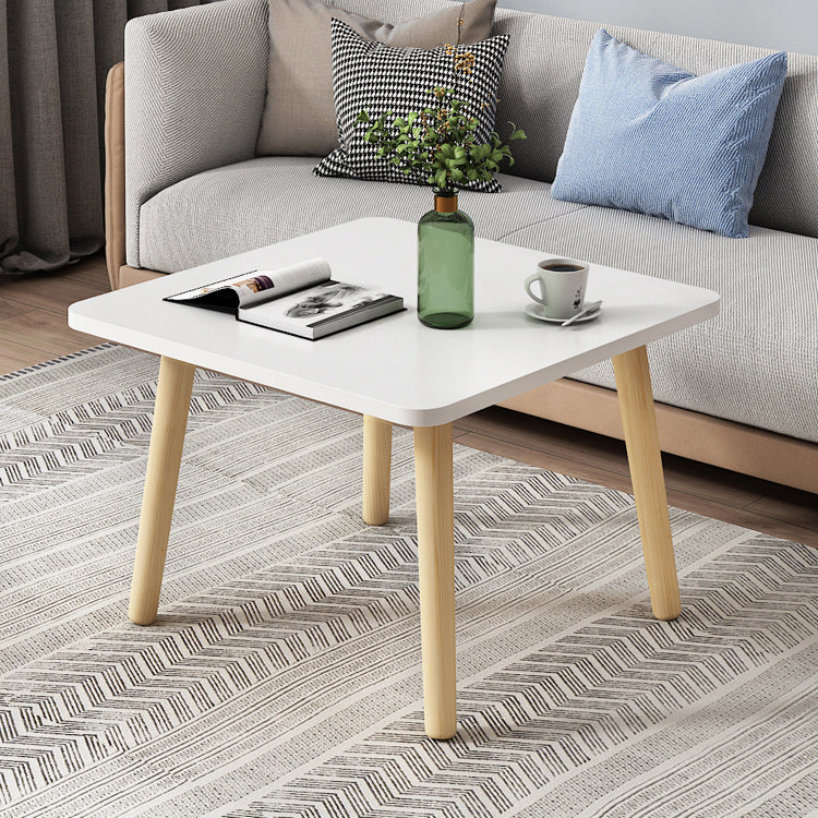 Modern 17" Tall Wooden Single End Table With Four Wooden Legs 24"L x 24"W x 16.5"H White Clearhalo 'Coffee & Accent Tables' 'End & Side Tables' 'end_side_table' 'end_side_tables' 'furn' 'furn_end_side_tables' 'Furniture' 'furniture_end_side_table' 'Living Room Furniture' 5013051