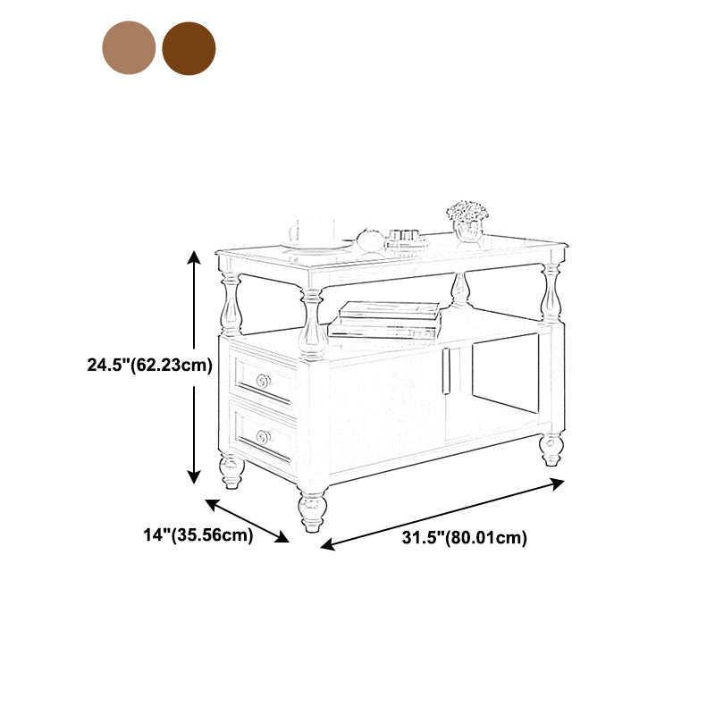 4 Legs Side Table Modern Wood Gold 2-Drawer Side End Snack Table Clearhalo 'Coffee & Accent Tables' 'End & Side Tables' 'end_side_table' 'end_side_tables' 'furn' 'furn_end_side_tables' 'Furniture' 'furniture_end_side_table' 'Living Room Furniture' 5013089