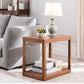 Ashwood Double Tier End Table Contemporary Rectangular Side Table for Living Room 27.5"L x 12"W x 24"H Brown Frame Clearhalo 'Coffee & Accent Tables' 'End & Side Tables' 'end_side_table' 'end_side_tables' 'furn' 'furn_end_side_tables' 'Furniture' 'furniture_end_side_table' 'Living Room Furniture' 5013099