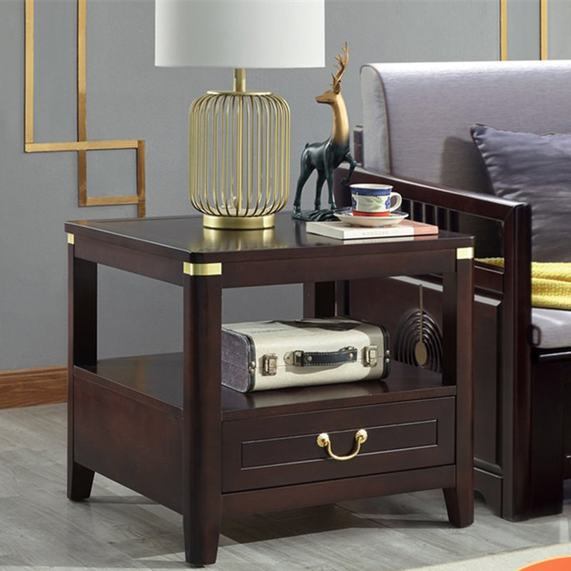 Square Accent Side Table Solid Wood Four-Leg Sofa Side Accent Table Clearhalo 'Coffee & Accent Tables' 'End & Side Tables' 'end_side_table' 'end_side_tables' 'furn' 'furn_end_side_tables' 'Furniture' 'furniture_end_side_table' 'Living Room Furniture' 5013113