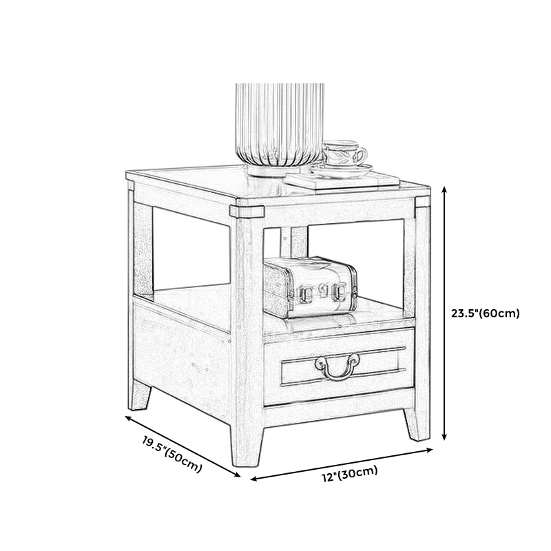 Square Accent Side Table Solid Wood Four-Leg Sofa Side Accent Table Clearhalo 'Coffee & Accent Tables' 'End & Side Tables' 'end_side_table' 'end_side_tables' 'furn' 'furn_end_side_tables' 'Furniture' 'furniture_end_side_table' 'Living Room Furniture' 5013125