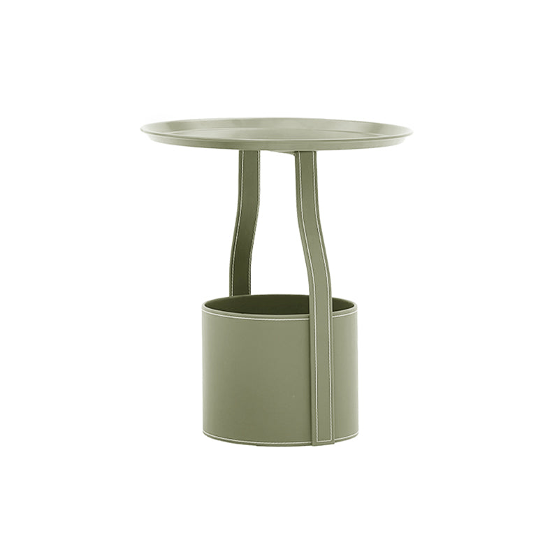 19.69"L x 19.69"W x 20.87"H Round Frame End Table with Storage and Shelf Light Green Clearhalo 'Coffee & Accent Tables' 'End & Side Tables' 'end_side_table' 'end_side_tables' 'furn' 'furn_end_side_tables' 'Furniture' 'furniture_end_side_table' 'Living Room Furniture' 5013133