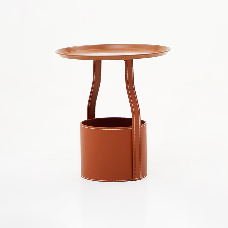 19.69"L x 19.69"W x 20.87"H Round Frame End Table with Storage and Shelf Clearhalo 'Coffee & Accent Tables' 'End & Side Tables' 'end_side_table' 'end_side_tables' 'furn' 'furn_end_side_tables' 'Furniture' 'furniture_end_side_table' 'Living Room Furniture' 5013134