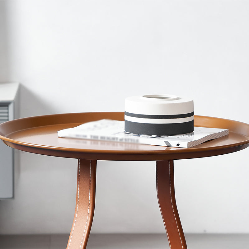 19.69"L x 19.69"W x 20.87"H Round Frame End Table with Storage and Shelf Clearhalo 'Coffee & Accent Tables' 'End & Side Tables' 'end_side_table' 'end_side_tables' 'furn' 'furn_end_side_tables' 'Furniture' 'furniture_end_side_table' 'Living Room Furniture' 5013137