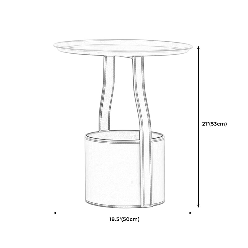 19.69"L x 19.69"W x 20.87"H Round Frame End Table with Storage and Shelf Clearhalo 'Coffee & Accent Tables' 'End & Side Tables' 'end_side_table' 'end_side_tables' 'furn' 'furn_end_side_tables' 'Furniture' 'furniture_end_side_table' 'Living Room Furniture' 5013142